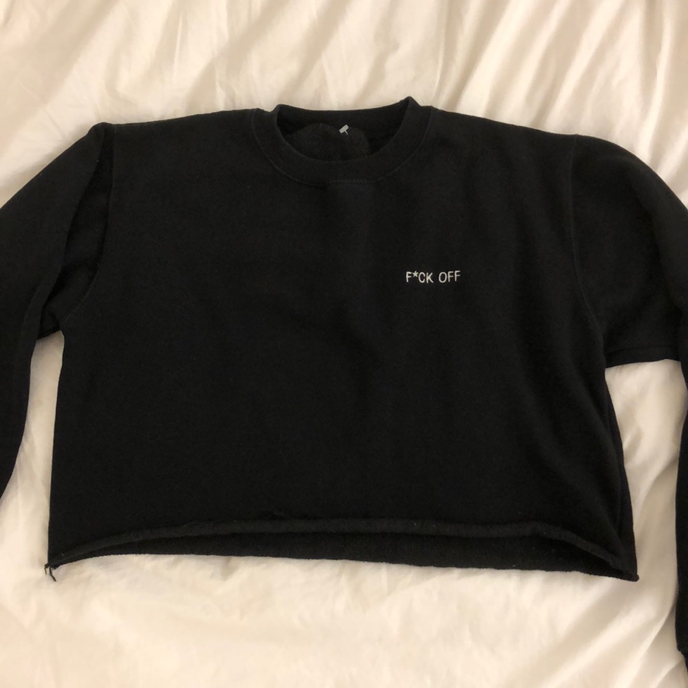 Brandy Melville “F*CK OFF” Cropped Sweatshirt